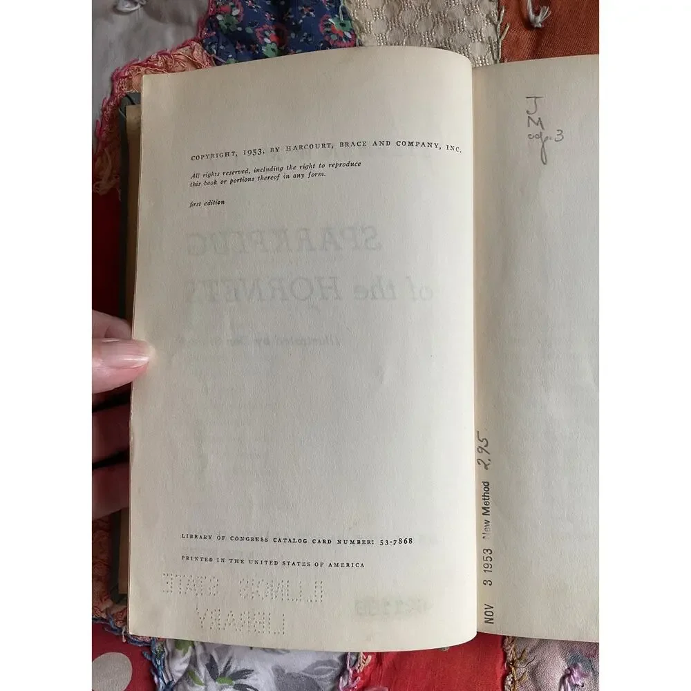 1953 Sparkplug of the Hornets by Stephen W. Meader First Edition